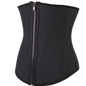 Waistshaper Steel boned latex zip up corset